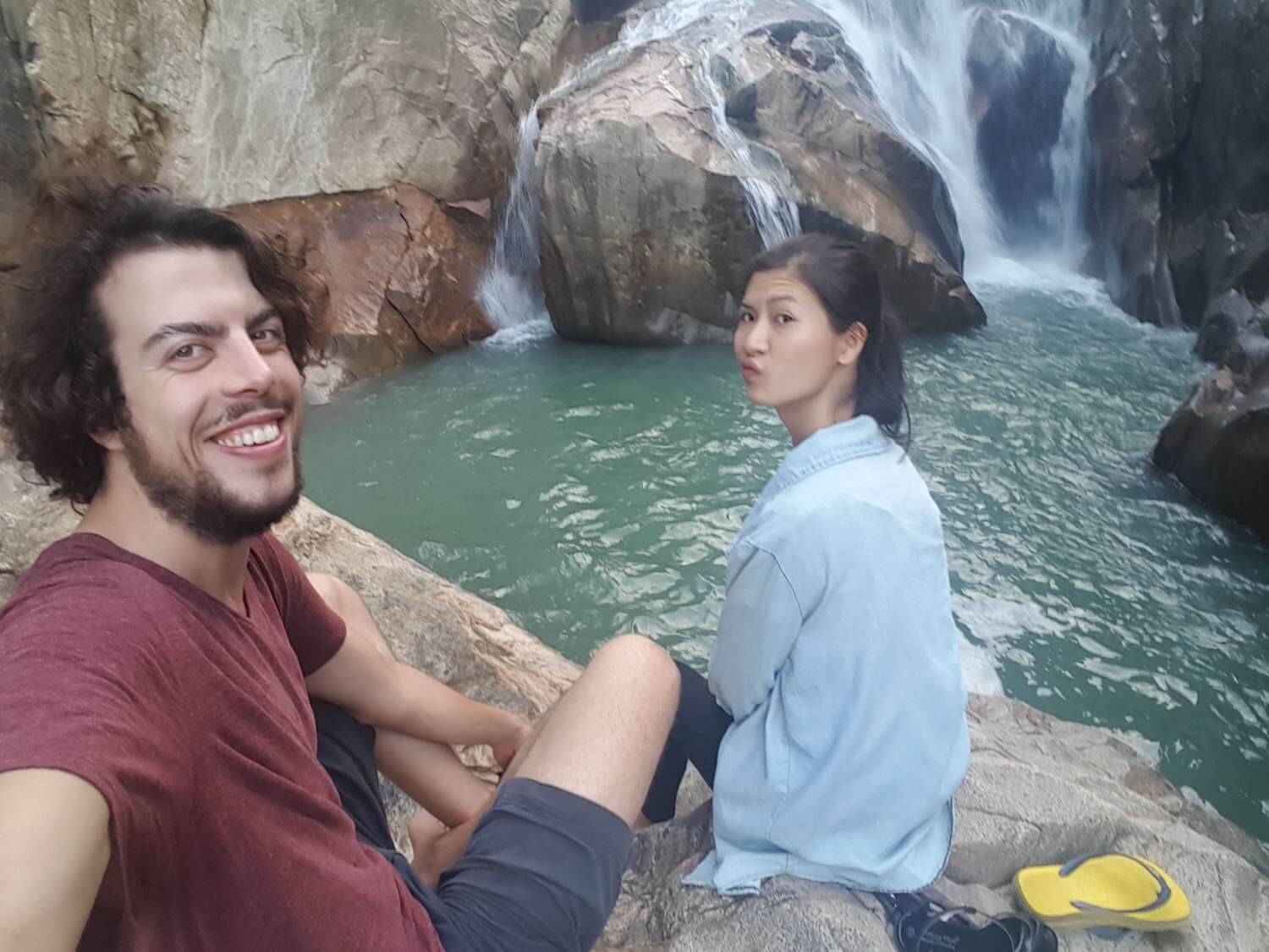 Selfie aux cascades de Ba Ho près de Nha Trang