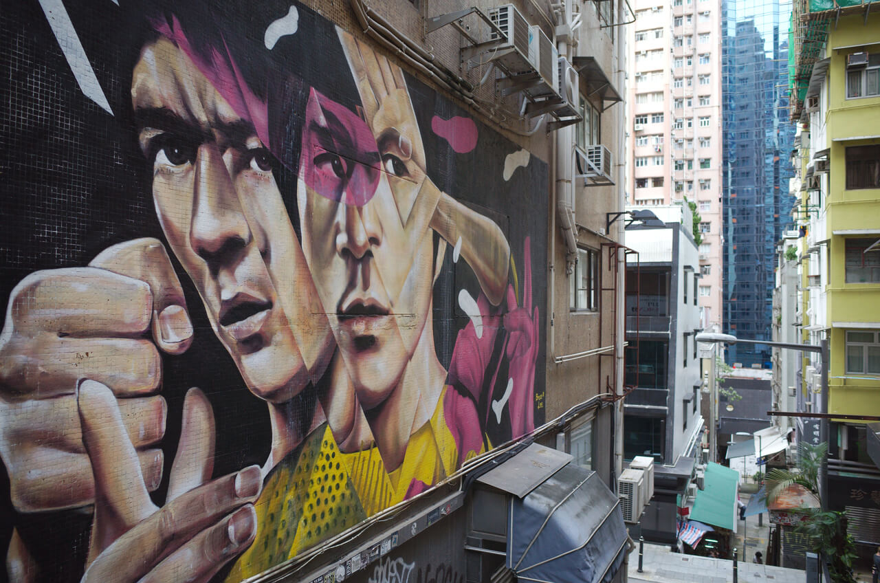 Street art par Xeva à Hong Kong
