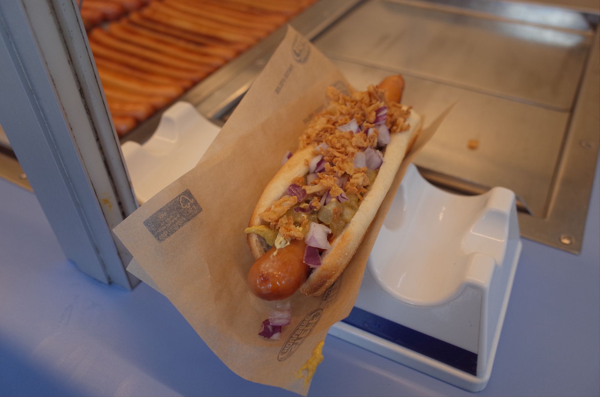 Un hot dog à John's Hotdog Deli à Copenhague