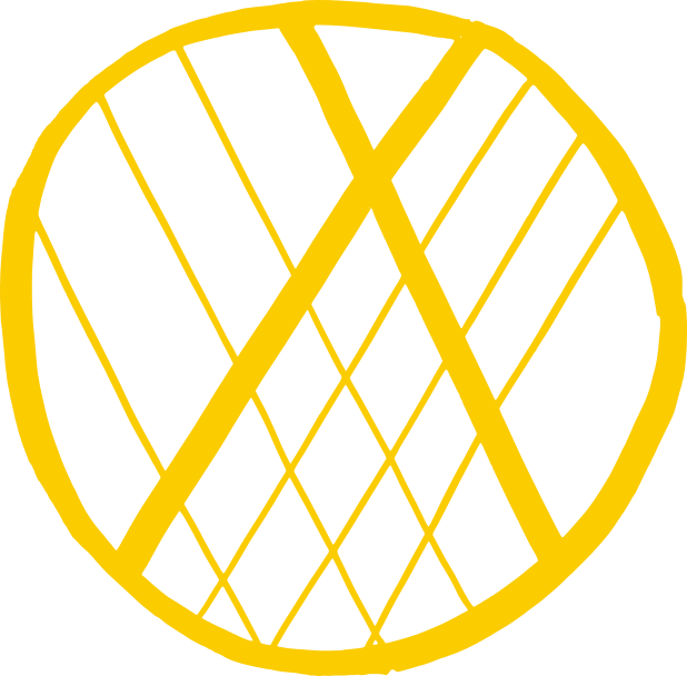Une représentation iconographique et simplifiée de Yerevan. Un grand cercle quadrillé de diagonales perpendiculaires. Les deux diagonales du haut (formant un X) sont dessinées en plus épais, représentant les deux artères principales.